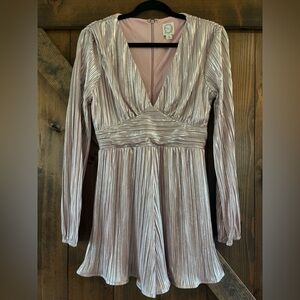 Blue Rain Metallic rose gold  Mini Dress romper